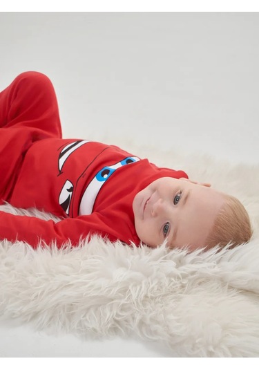 Mami-kids Uzun Kollu Yenidoğan Bebek Pijaması 351301715 Kırmızı