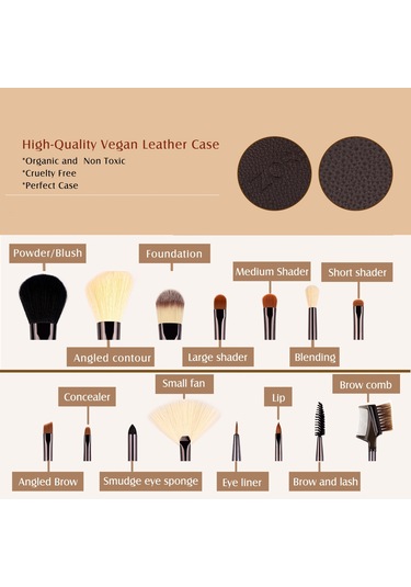 Sones Zoreya 15'i 1 Arada Siyah Ceviz Makyaj Fırçası Seti Tam Set Güzellik Aletleri Naylon Saç Pudra Fırçası Makyaj Fırçası Zp15