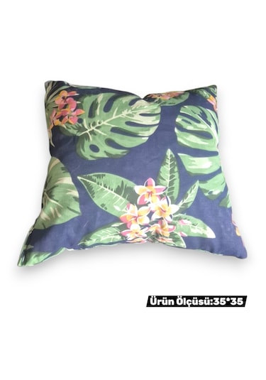 Kırlent Yastık Minder Yaprak Desen 4 Adet 35x35 35 x 35