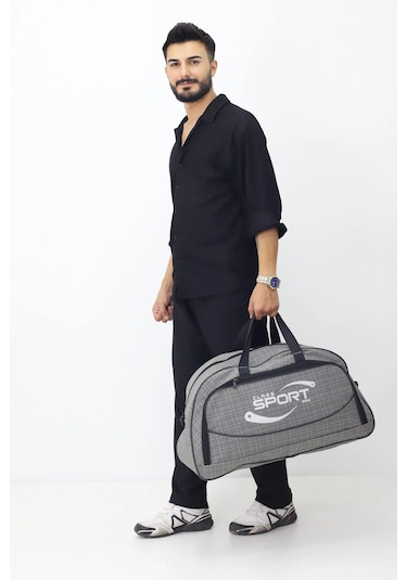 Kabin Boy Hostes Tipi Spor Valiz Seyahat Tatil El Ve Omuz Askılı Günlük Kullanım Ve Kıyafet Çantası Gri