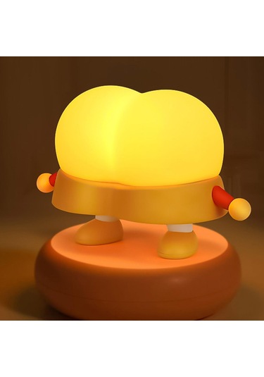 Homyl Başucu Çocuklar Komidin Için Led Gece Lambası Silikon Beyaz Çok Renkli