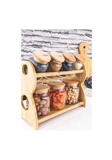 Bambum Bench 8 Parça2 Katlı Baharat Seti Yatay B4633 Şeffaf