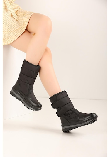 Modaonn Unisex Kar Botu İçi Termal Kürklü Cırtlı Kaymaz Taban Bot 001