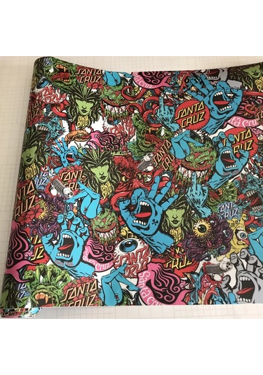 50x300 Cm Kendinden Yapışkanlı Araba Sticker Bomba Wrap Folyo Jdm Kafatası Graffiti Karikatür No 8 30cm X 152cm 1 Piece Set