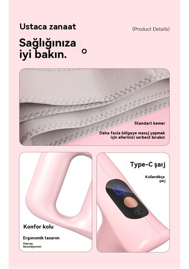 Lyon Fasya Tabancası Masajı Professional El Titreşim Yağma Yakma Fasya Halkalı Kas Sarsını Masajı Yoga Halkalı Mavi Mavi