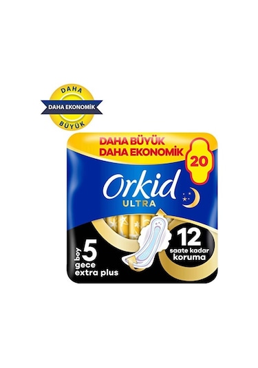 Orkid Ultra Gece Extra Plus Hijyenk Ped 20'li