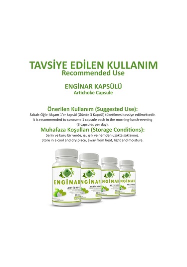 Gökçek Şifa 1000 MG Enginar (Artichoke Capsule) 60 Kapsül