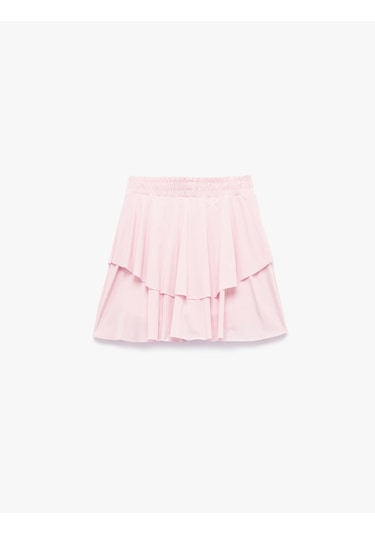 Koton Katlı Mini Volanlı Spor Şort Etek Açık Pembe 5sak40412nk Pembe