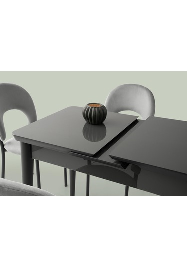 Tekno Hilal Mdf Açılır Mutfak Masa Sandalye Takımı 60x100 Gri