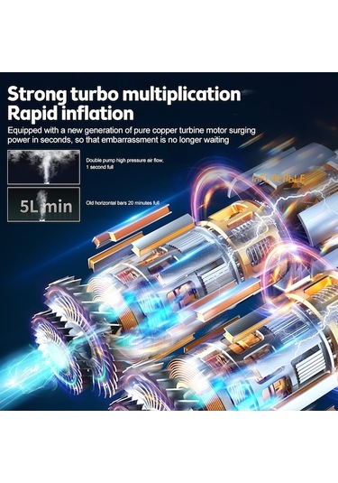 Didadodo Suıtu St-9624a 150psi Hava Pompası Akıllı Dijital Ekran Araba Bisiklet Siyah