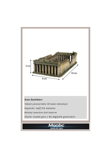 Monbc Parthenon Tapınağı Antik Yunan Mimari 3d Tasarım Dekoratif Biblo, Hediyelik Ve Ev Ofis İçin Şık Aksesuar