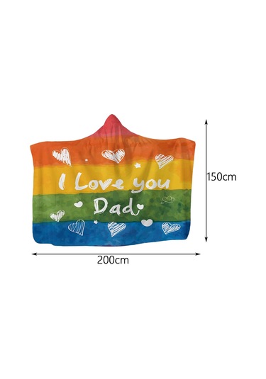 Homyl Kapüşonlu Battaniye Giyilebilir Şal Yatakhane Uyuklama Baba 150x200cm Çok Renkli