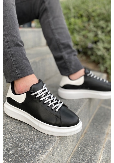 Luis A Costa Lc107 Siyah Arka Beyaz Bt Bağcıklı Erkek Ayakkabı Renkli