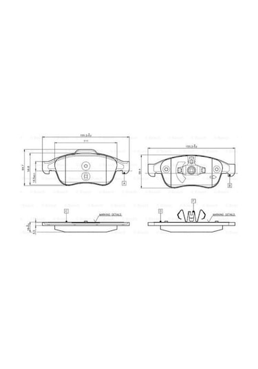 Renault Fluence 1.6dci 2012-2017 Bosch Ön Balata 24914