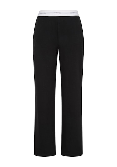 Calvin Klein Kadın Logolu Siyah Jersey Pantolon-13821 Siyah