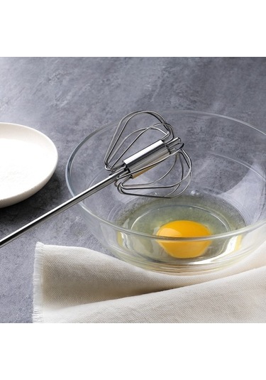 Yasammerkezi No.5 Tarzı Yarı Otomatik Yumurta Çırpıcı Manuel Döner Yumurta Çırpma Paslanmaz Çelik El Yu Ahşap