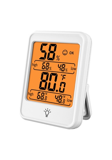 Dofolink Oda Sıcaklık Nem Ölçer, Lcd Ekranlı, Masaüstü/duvar/mıknatıslı Montaj, Konfor Gösterici, Geçmiş 24 Saat Kayıtları, Beyaz Pil Dahil Değil