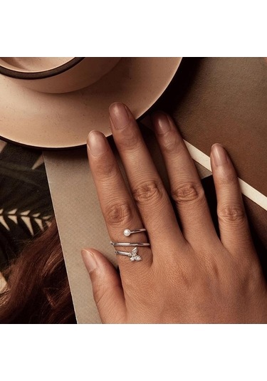 Fastbuy S925 Platinum Kaplı Multi Katlı Kelebek Ayarlanabilir Bsr627-e Çok Renkli Sterling Silver戒指 Çok Renkli