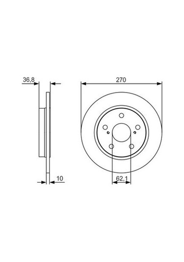 Toyota Auris E15 06-12 1.4 D4d 2006-2012 Bosch Arka Disk 270mm 2 Adet
