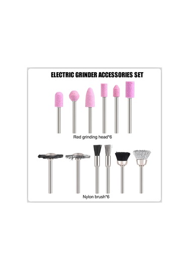 Yifomall 12 Adet 3mm Uç Çaplı Elektrikli Freze Aksesuar Seti - Taşlama, Kesme Ve Parlatma İçin Zımpara Ve Fırça Uçları