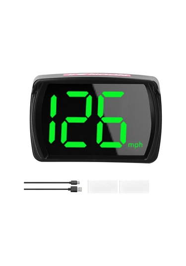 Suofeng Siyah Araç Gps/bd Çift Mod Konumlandırma, Gerçek Zamanlı Hız Gösterici Km/h/mph , Usb Plug & Play, Gölgelikli, Led Ekranlı - Paket 1