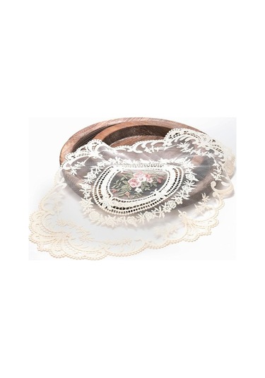 Ulzyvf Yemek Viktorya Tığ Tasarımı, Tarzı Stil Retro Placemats, Masası İşlemeli İşi İçin Dantel Bej Örtüler, Dekoratif Mutfak Aksesuarları Bej