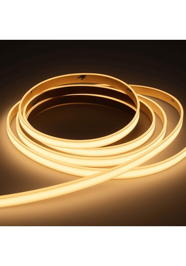 Cob Led Şerit 5m 12v Beyaz Işık 320led/m 8mm Ip20 Adaptör Ve Dokunmatik Tuş Dahil Yapışkanlı Aydınlatma Hortumu