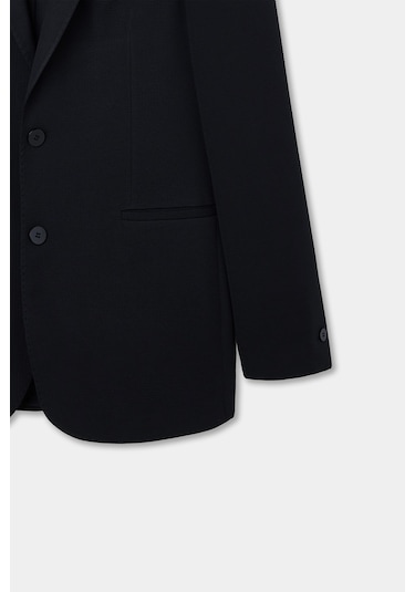Twn Slim Fit Siyah Armürlü Kumaş Ceket 6ec04bb01474m Çok Renkli