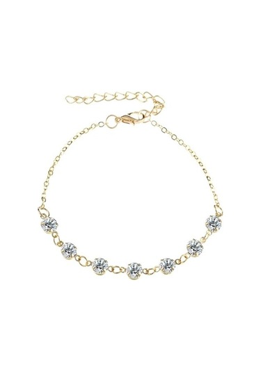 Altın Kadın Rhinestone Takılar Halhal Ayak Zinciri Bilezik Plaj Takı Hediye Altın