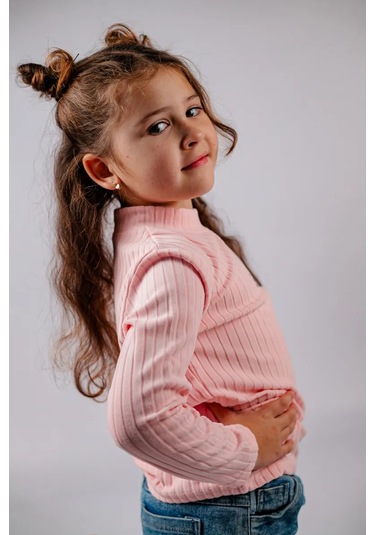 Kreş İçin Yumuşak Uzun Kollu Tişört 252743458 Pembe