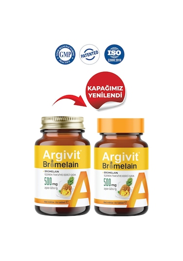 Bromelain Içeren Takviye Edici Gıda 500 Mg 60 Tablet