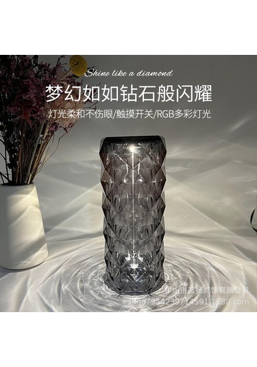 Teltree 16 Renkli Kumandalı Prizmatik Gül Desenli Usb Şarjlı Odalar İçin Dokunmatik Ambiyans Lambası - Şeffaf Şeffaf