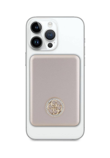 Guess Lisanslı Magsafe Şarj Özellikli Taşlı 4g Logolu Powerbank 3000mah 5w Gold