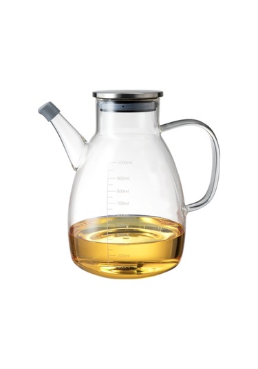 Slikon Ağızlık Metal Kapak Brosiklat Yağdanlık 1000 Ml Şeffaf