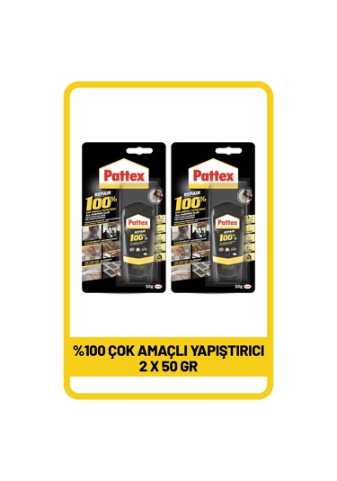 Pattex %100 Çok Amaçlı Yapıştırıcı, 50g X 2 Adet