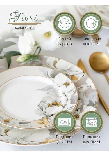 Korall Fiori 2 Adet 19cm Sunum Tabağı Seti 271183139 Beyaz