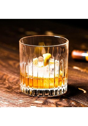 1 Adet Batı Klasik Dikey Tahıl Eski Moda Viski Cam Bar Ev Ofis Ruhları Likör Rhum Şarap İçme Kupası Copas De Vidrio Eski Moda Cam Altın