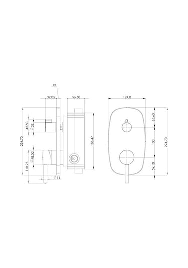Teska Tenedos Ankastre İki Yönlü Banyo Batarya Seti Krom