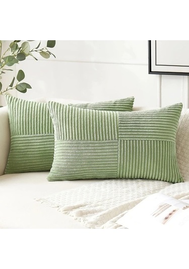 Trendooze Sunshine022 2 Adet Kadife Yastık 40x60 Cm Bej Renk Yatak Odası Oturma Odası Bej