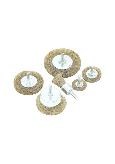 Bay-Tec 6 Parça Çelik Tel Fırça Seti Mk1260 Matkap Tel Fırça 6'Lı N11.2474