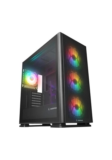 Rampage VANGUARD V2 Siyah Mesh Easy Temperli Cam E-ATX Big-T Oyuncu Kasa