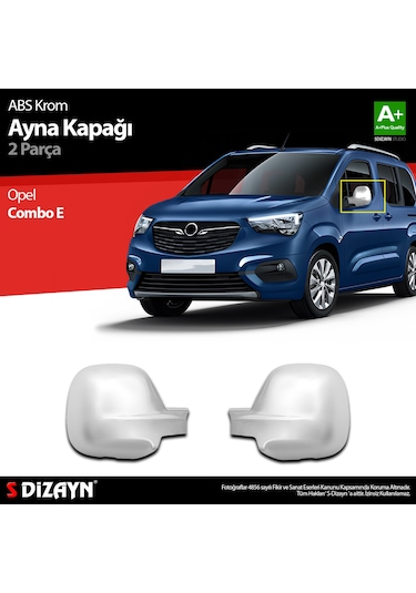 S-dizayn Opel Combo E Abs Krom Ayna Kapağı 2 Prç 2019 Üzeri
