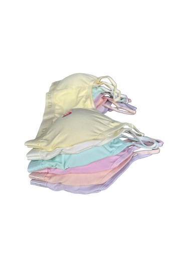 6'lı Paket Askılı Pedli Düz Büstiyer Karışık Renk Karışık Renk