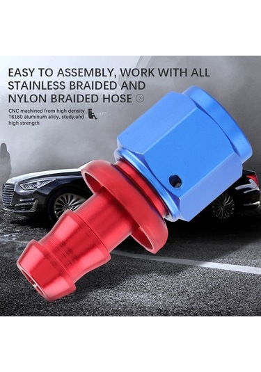 Fastbuy An6 T6160 Otomobil Yağ Soğutucu Bağlantısı - Alyuminyum, Anodize, Kolay Montaj, Düz 0 Tipi