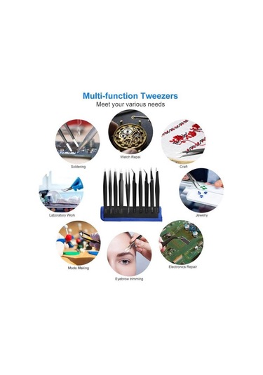 Antistatik Cımbız Seti 10 Parça Kumaş Çantalı