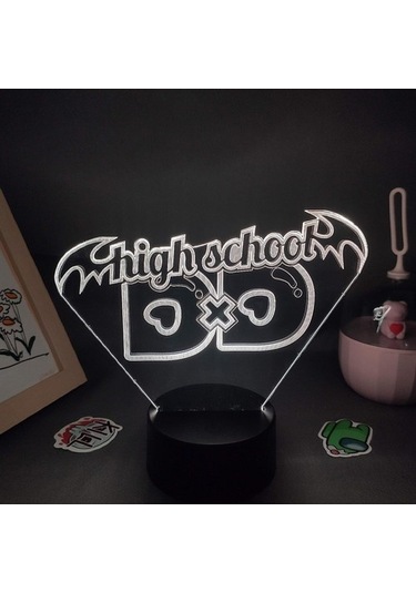 Szypzstore Lise Dxd Anime 3d Erkek Için Gece Lambası 16 Renk Kız Odası Dekoru Illusion Led Lamba Usb Manga Rias Gremory Şekil Uygun Çocuklar Hayranlar Yılbaşı Hediyeleri Zcjonl Siyah