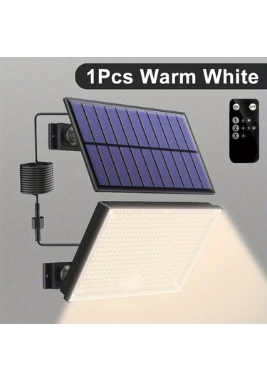 Xuweiwei Dış Mekan Solar Aydınlatma Sıcak Işık 400 Led Hareket Sensörlü Bahçe Duvar Lambası 120 Derece Aydınlatma 503 Metre Kablolu Sıcak Işık