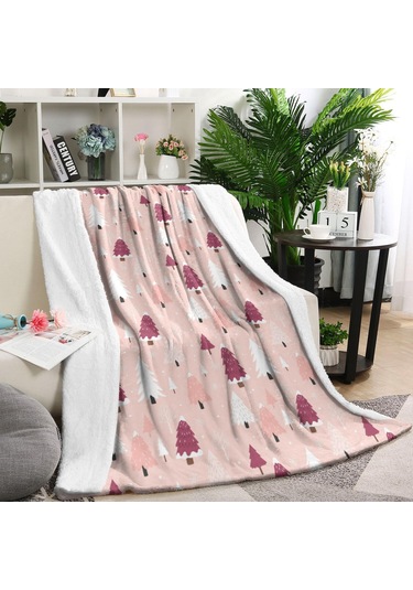 Noel Desenli 40x50 İnç Polar Battaniye, Yumuşak, Hafif Ve Kalın, Erkek, Kadın Ve Çocuk İçin Noel Ağacı Kar