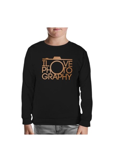 Lovephoto Siyah Çocuk Sweatshirt