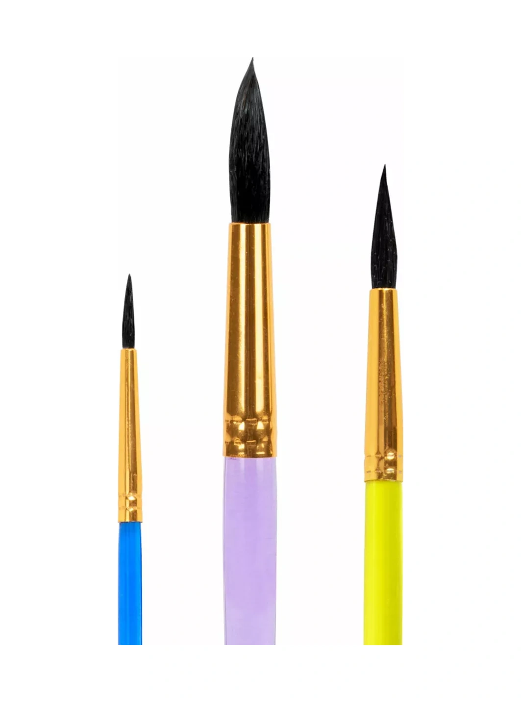 Unlandia Okul İçin 3'lü Yuvarlak Gelincik Fırçası Resim Fırçaları Seti 246613092